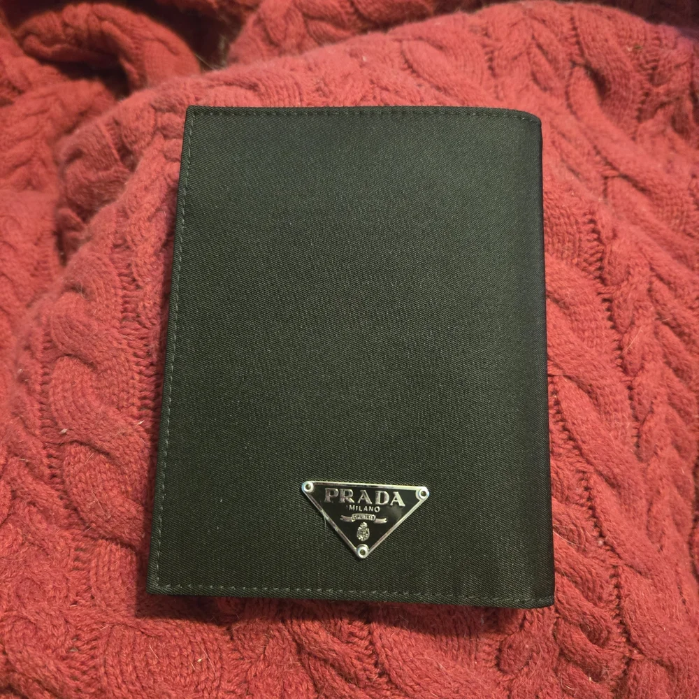 Prada Black Leather Passport Holder